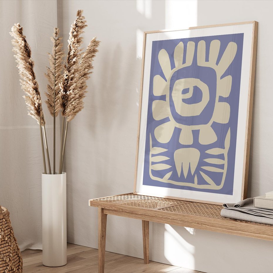 Plakat w ramie 40x50 - Widok Abstrakcyjny - skandynawski styl, plakat - rama drewno