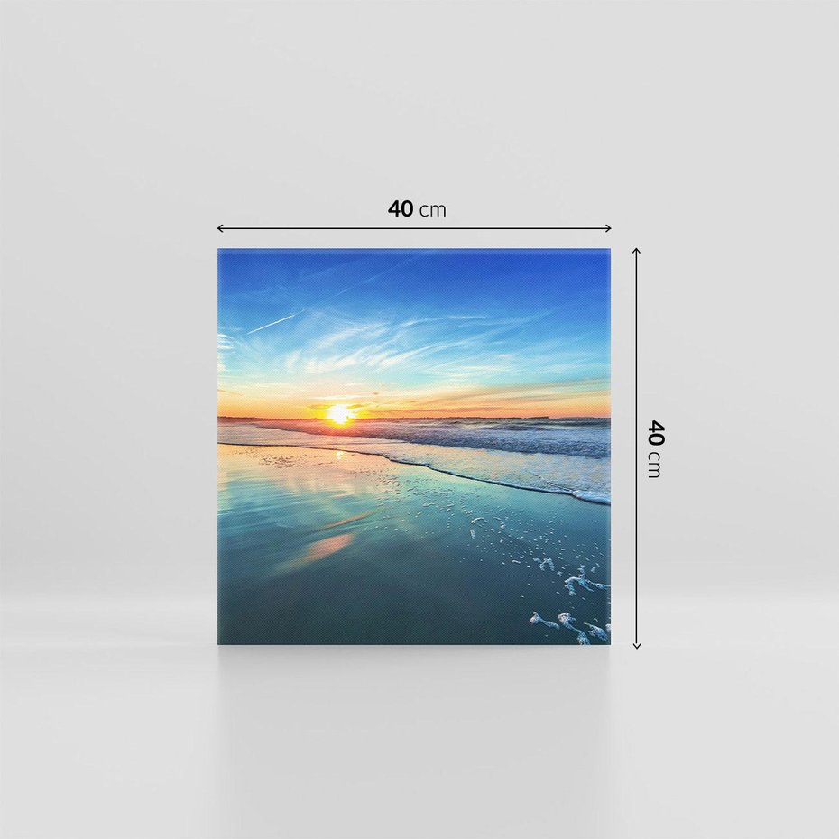 Obraz na płótnie 40x40 - spotkanie przy horyzoncie - morze, plaża