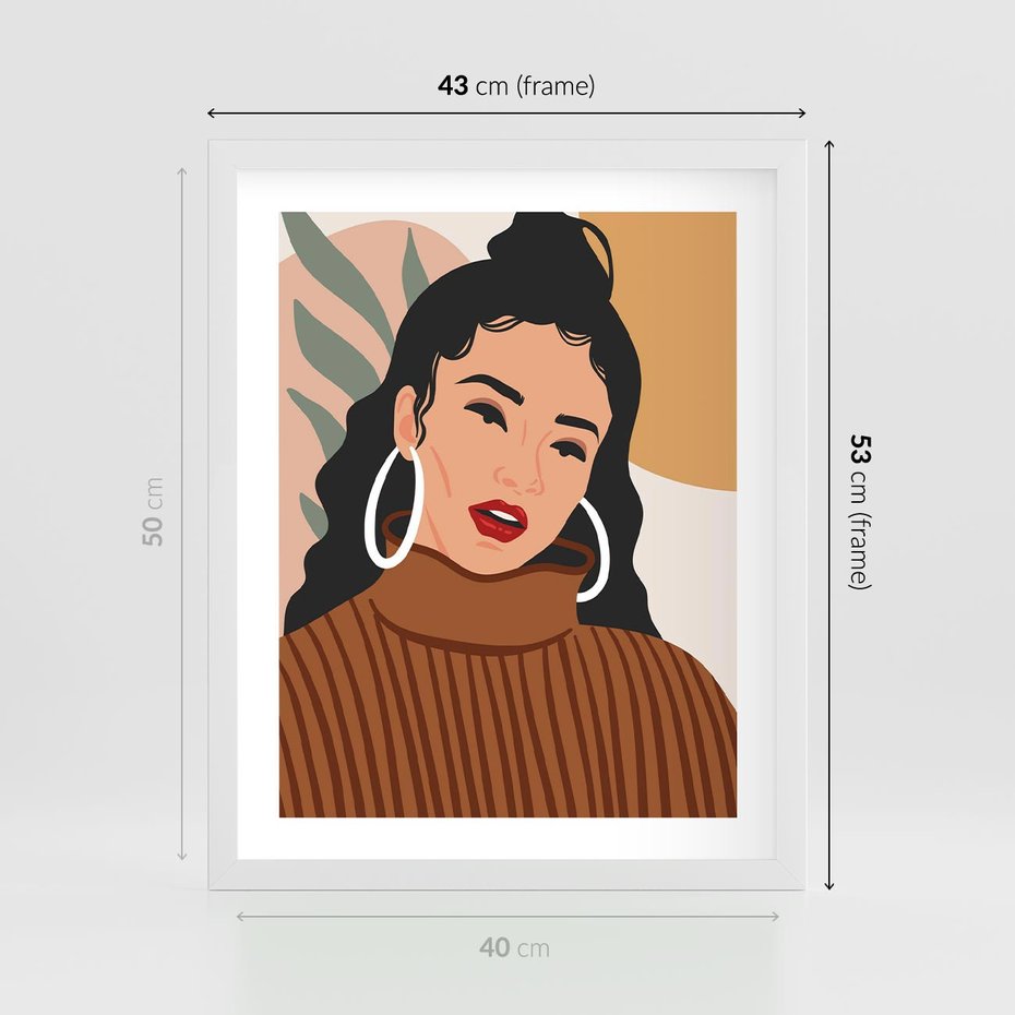 Plakat w ramie 40x50 - Kobiece Wibracje - nowoczesny plakat, styl retro - rama biała