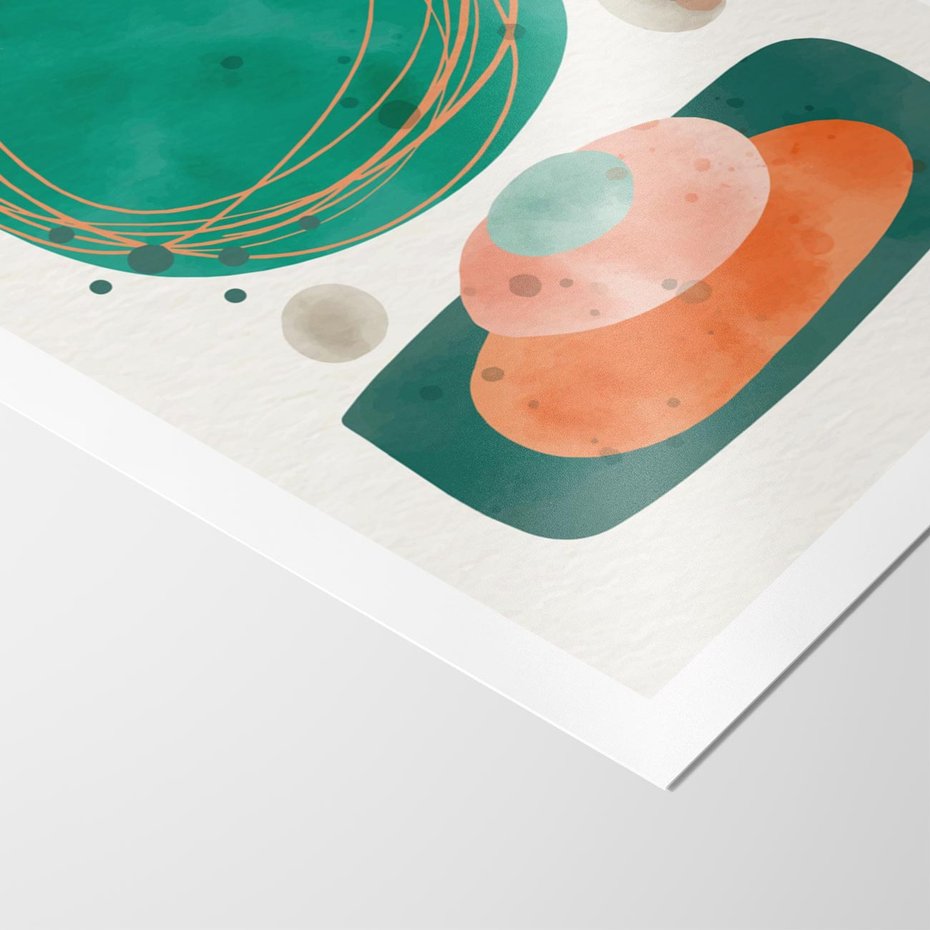 Plakat bez ramy 50x70 - Rozmyte Granice - abstrakcyjne plamy, zielony