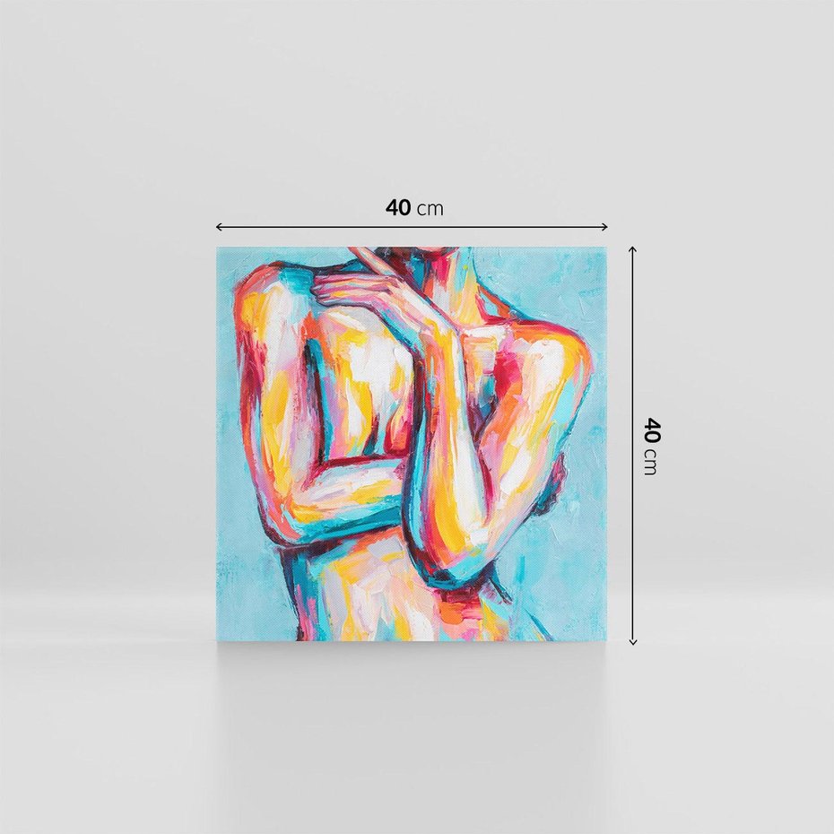 Obraz na płótnie 40x40 - Nagie Natchnienie - obraz olejny, naga kobieta