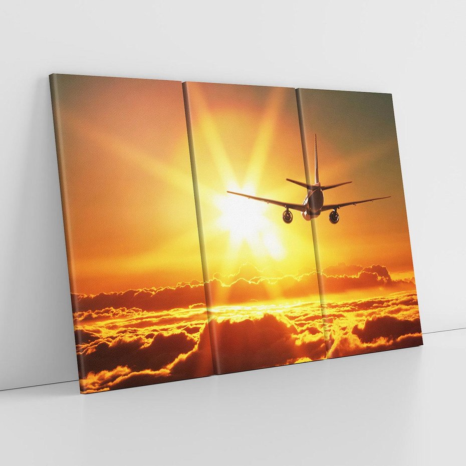 Obraz na płótnie 120x80 - Wolność podróży - samolot, słońce