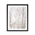Plakat w ramie 40x50 - Szron na Gałęziach - ośnieżone gałązki, szron na gałęziach - rama czarna