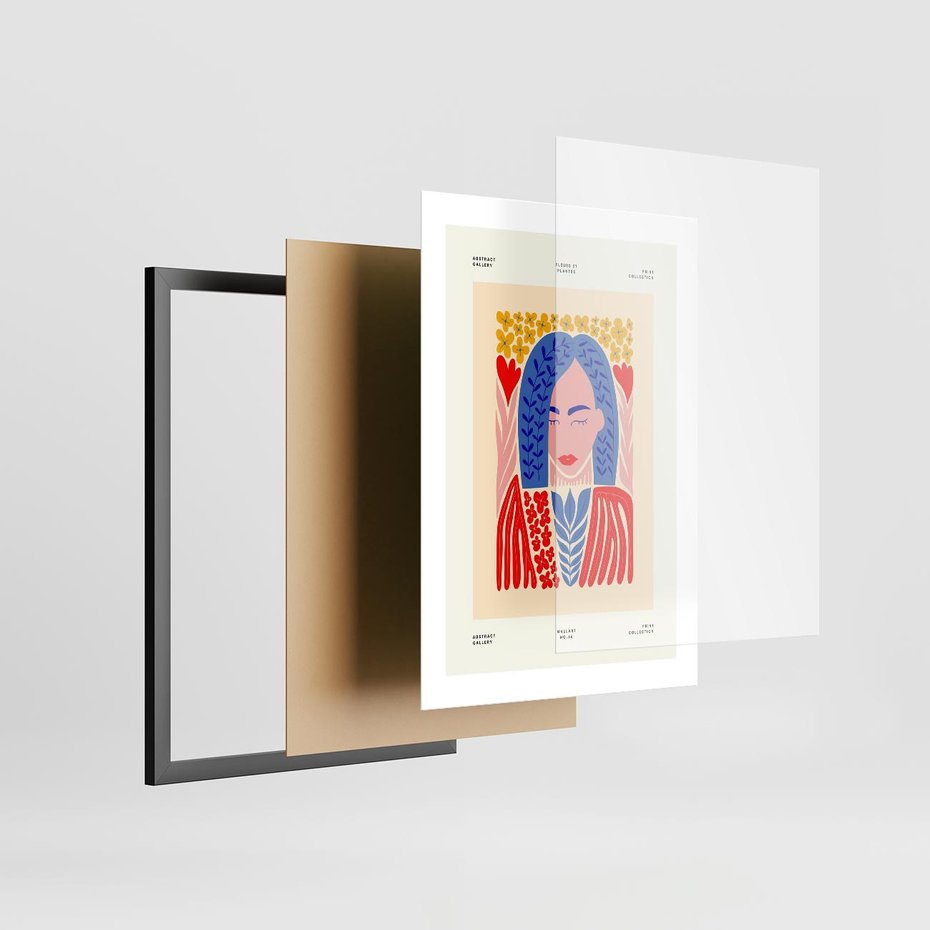 Plakat w ramie 30x40 - Impulsy Czasu - kobieca sztuka, abstrakcja - rama czarna