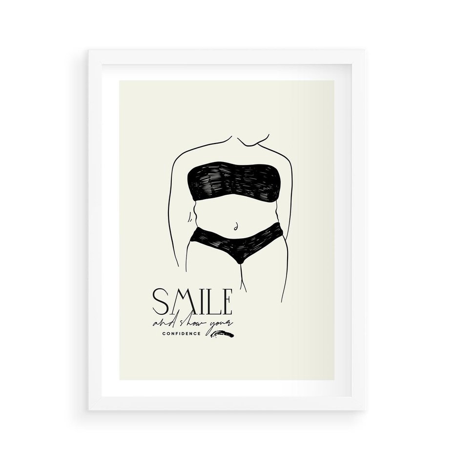 Plakat w ramie 50x70 - Opowieść Splątanych Energii - siła kobiecości, rysunek - rama biała