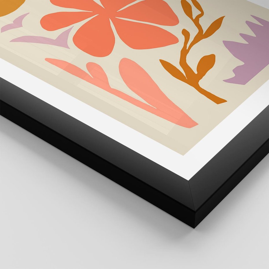 Plakat w ramie 50x70 - Nowoczesne Światło - abstrakcyjny obraz, pastelowe kolory - rama czarna