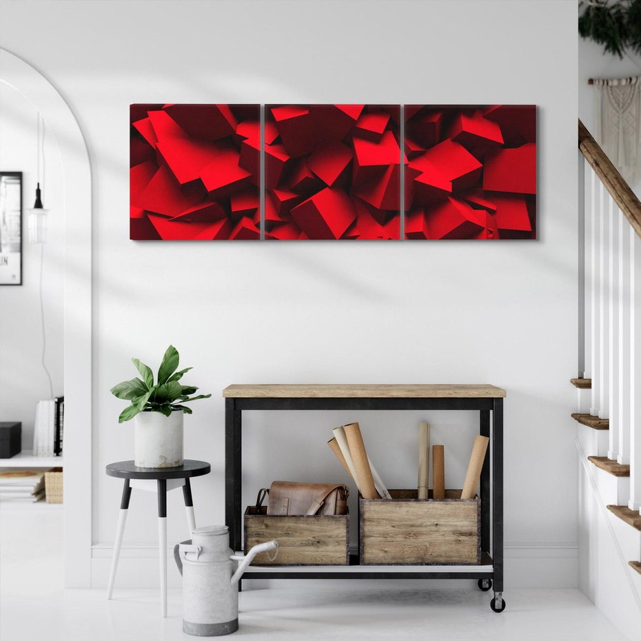 Obraz na płótnie 120x40 - Geometryczny 3D - abstrakcyjna kompozycja - geometryczny, 3D