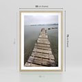 Plakat w ramie 50x70 - Jeziorne Refleksje - pomost, jezioro - rama drewno