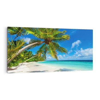 Obraz na płótnie 140x70 - Raj na Malediwach: Plaża, Morze i Palmy - Malediwy, plaża