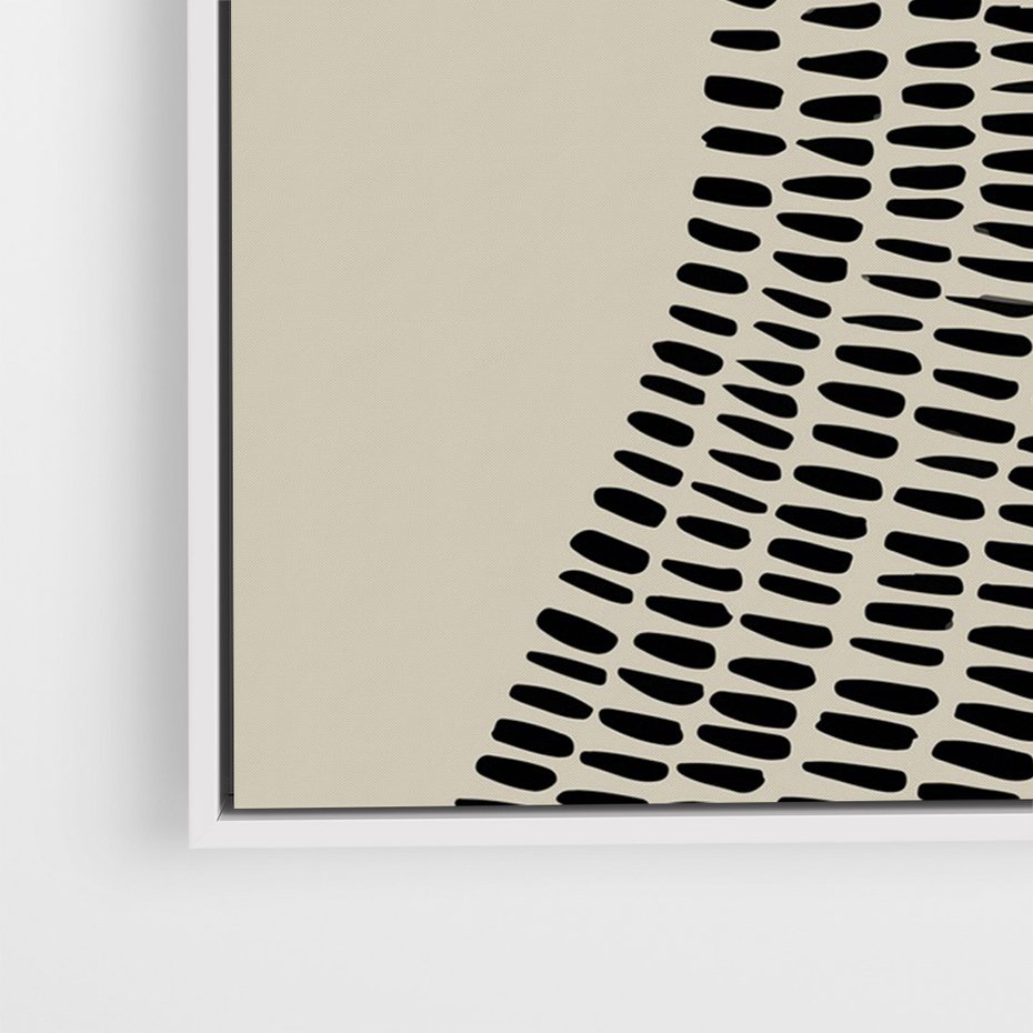 Obraz w ramie 50x70 - Migotliwa Innowacyjna Ekspresja - boho plakat, czarne kropki kreski - rama biała