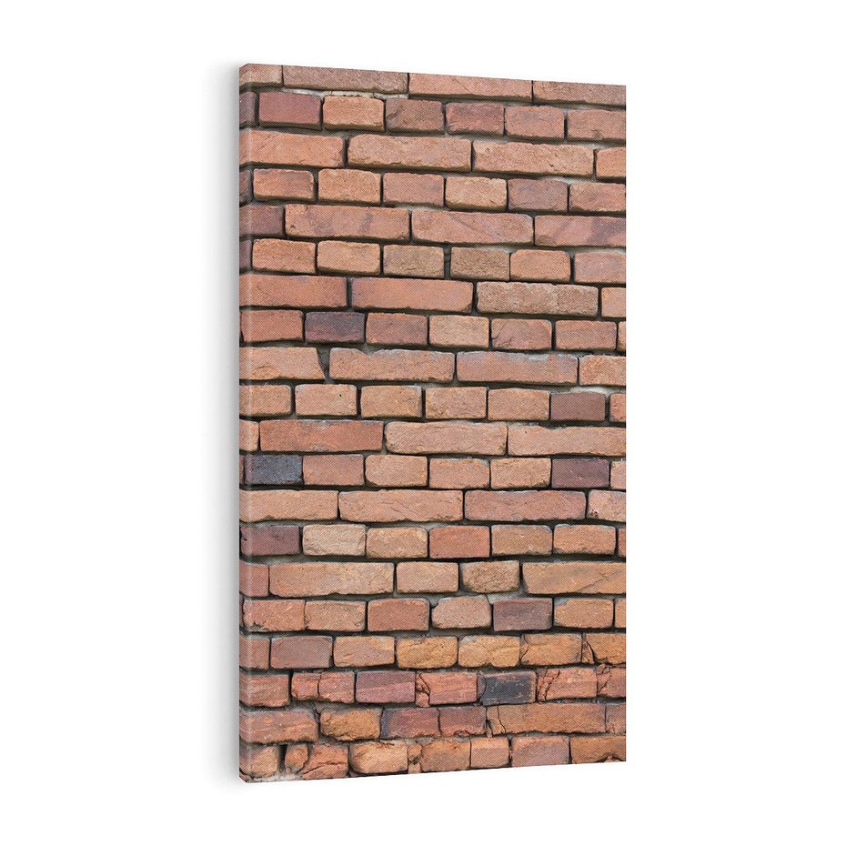 Obraz na płótnie 80x120 - Mur cegieł: industrialny urok - cegły, mur