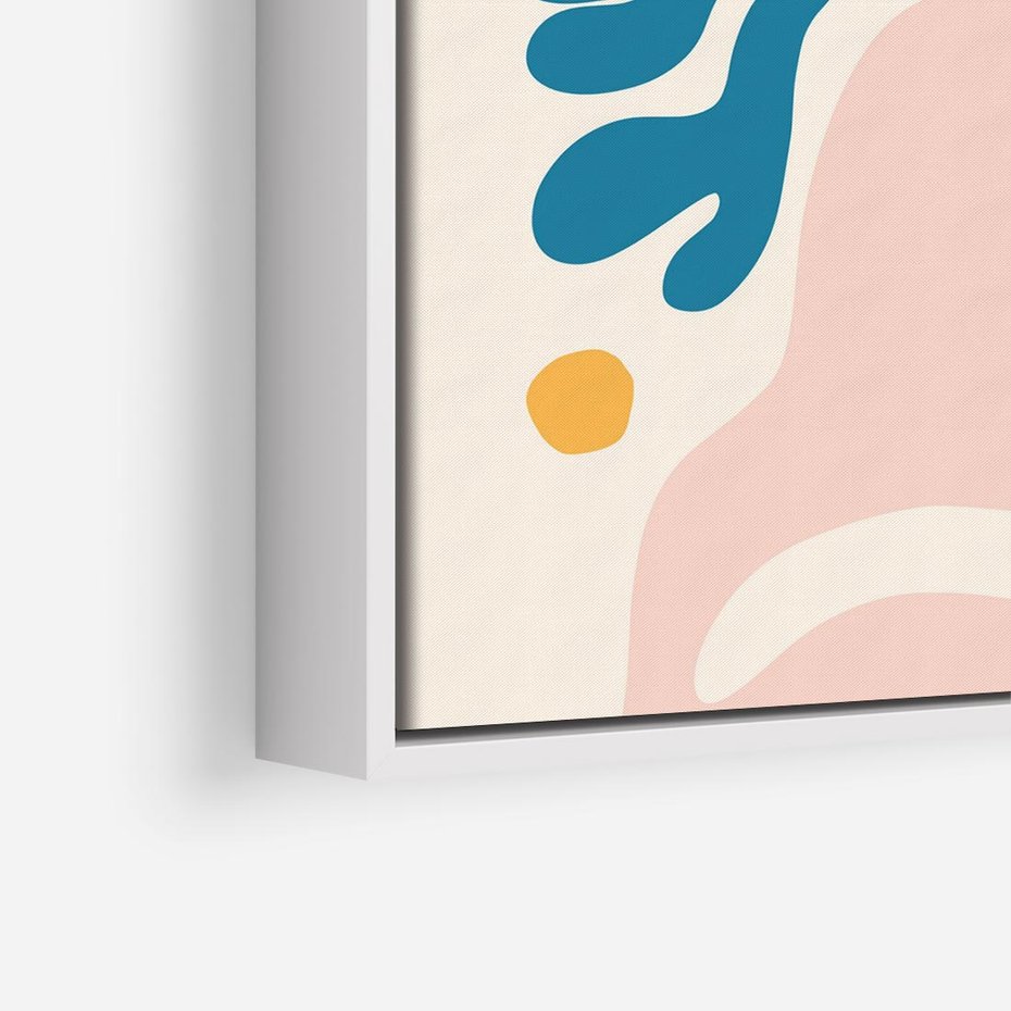 Obraz w ramie 80x80 - Granice Inspiracji - abstrakcyjne dziwne formy, nowoczesny plakat - rama biała