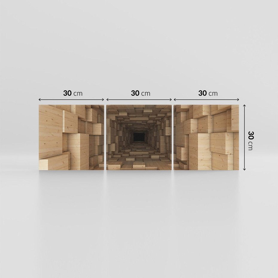 Obraz na płótnie 90x30 - Abstrakcyjny 3D tunel: Podróż w głębię - 3D, tunel