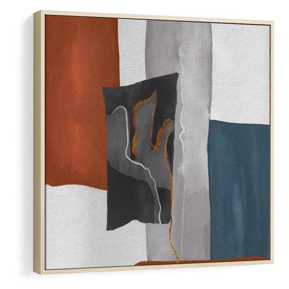 Obraz w ramie 50x50 - Nowoczesna geometria - nowoczesny, geometryczny - rama drewno