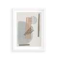 Plakat w ramie 30x40 - Nowoczesna Abstrakcja: Delikatne Beże - abstrakcja, nowoczesna sztuka - rama biała