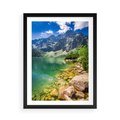 Plakat w ramie 50x70 - Mistyczne Połączenie - jezioro, góry - rama czarna