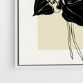 Obraz w ramie 50x50 - Ekspresja w szkicowanych kształtach - kwiaty, typografia - rama biała