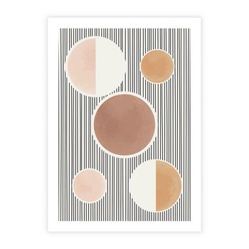 Plakat bez ramy 50x70 - Rozplątane Granice - abstrakacyjna nowoczesna sztuka, koła okręgi