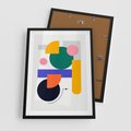 Plakat w ramie 50x70 - Przestrzenne Innowacje - nowoczesna sztuka, geometryczna kolorowa grafika - rama czarna