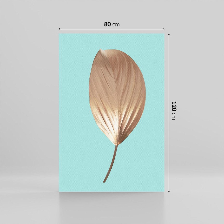 Obraz na płótnie 80x120 - Delikatna Harmonia - złote, liście