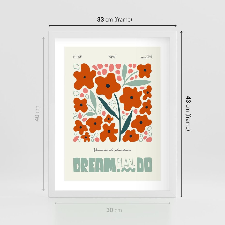 Plakat w ramie 30x40 - Abstrakcyjne Spektrum - kwiaty, abstrakcja - rama biała