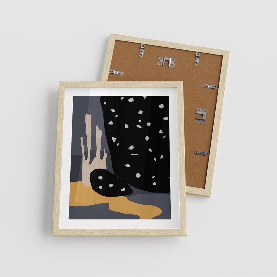 Plakat w ramie 40x50 - Formy Szarości - ciemny, mroczny plakat - rama drewno