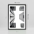Plakat w ramie 50x70 - Architektoniczna Symetria - architektura, wysoki wieżowiec - rama czarna