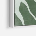 Obraz w ramie 80x80 - Zieleń Odpoczynku - zielony plakat, nieregularne splątane linie - rama biała