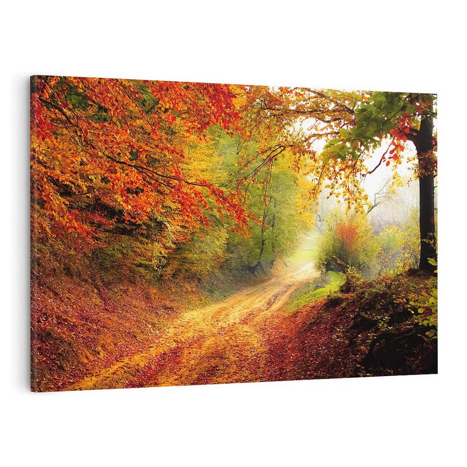 Obraz na płótnie 120x80 - Jesienny urok magia lasu - las, jesień