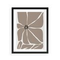 Plakat w ramie 40x50 - Złudne Zmysły - abstrakcyjny kwiat, beże i brązy - rama czarna