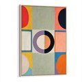 Obraz w ramie 50x70 - Taniec Kształtów Emocji - abstrakcyjne geometryczne kształty, olejny obraz - rama drewno