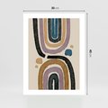 Plakat bez ramy 30x40 - Taniec Przenikających Kształtów - abstrakcyjne tęcze, kompozycja