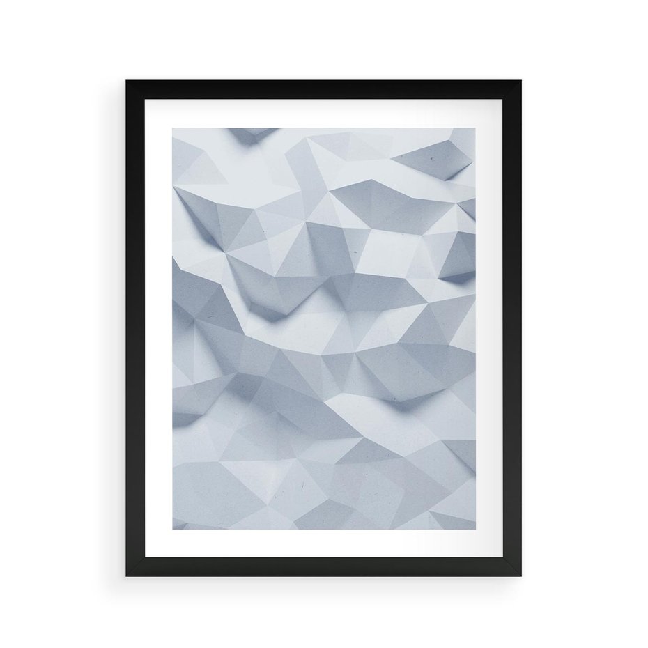 Plakat w ramie 40x50 - Trójwymiarowa geometria - geometria, 3d - rama czarna