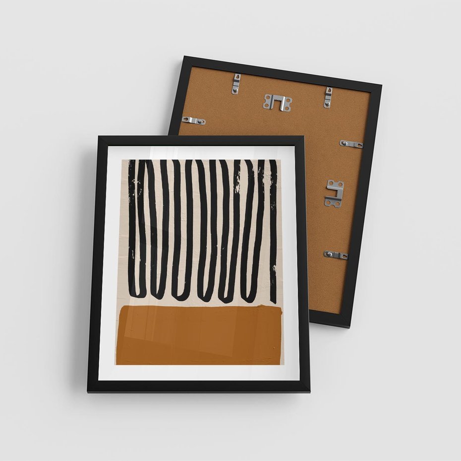 Plakat w ramie 40x50 - Boho Impulsy Kreatywności - abstrakcyjny plakat, brąz - rama czarna