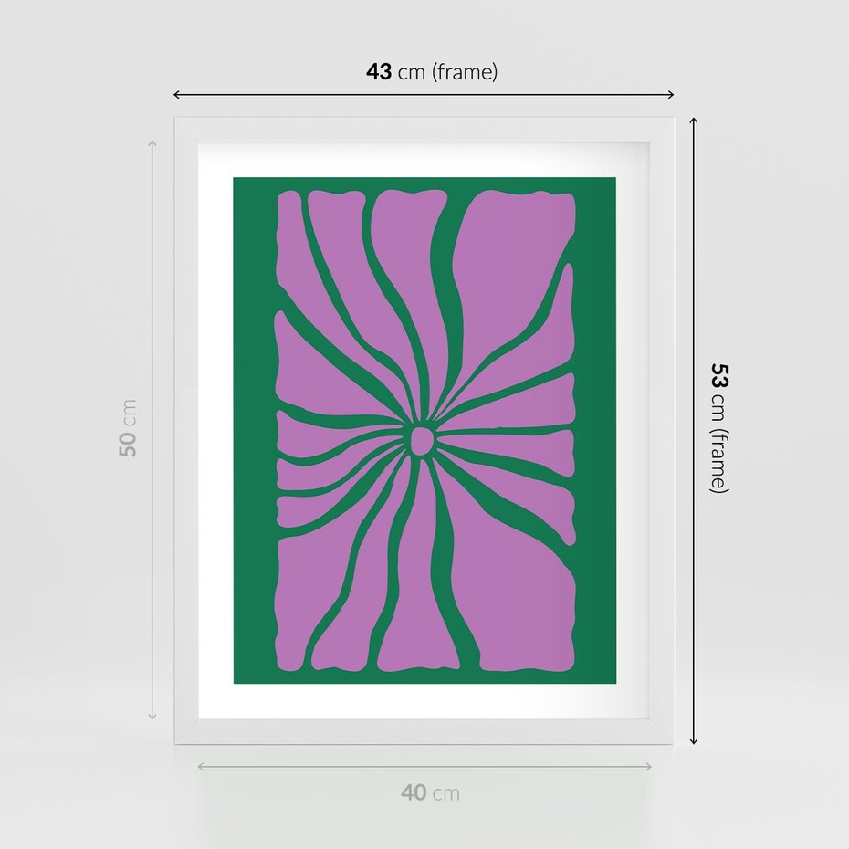 Plakat w ramie 40x50 - Bezczasowe Impresje - abstrakcyjny plakat, boho styl - rama biała