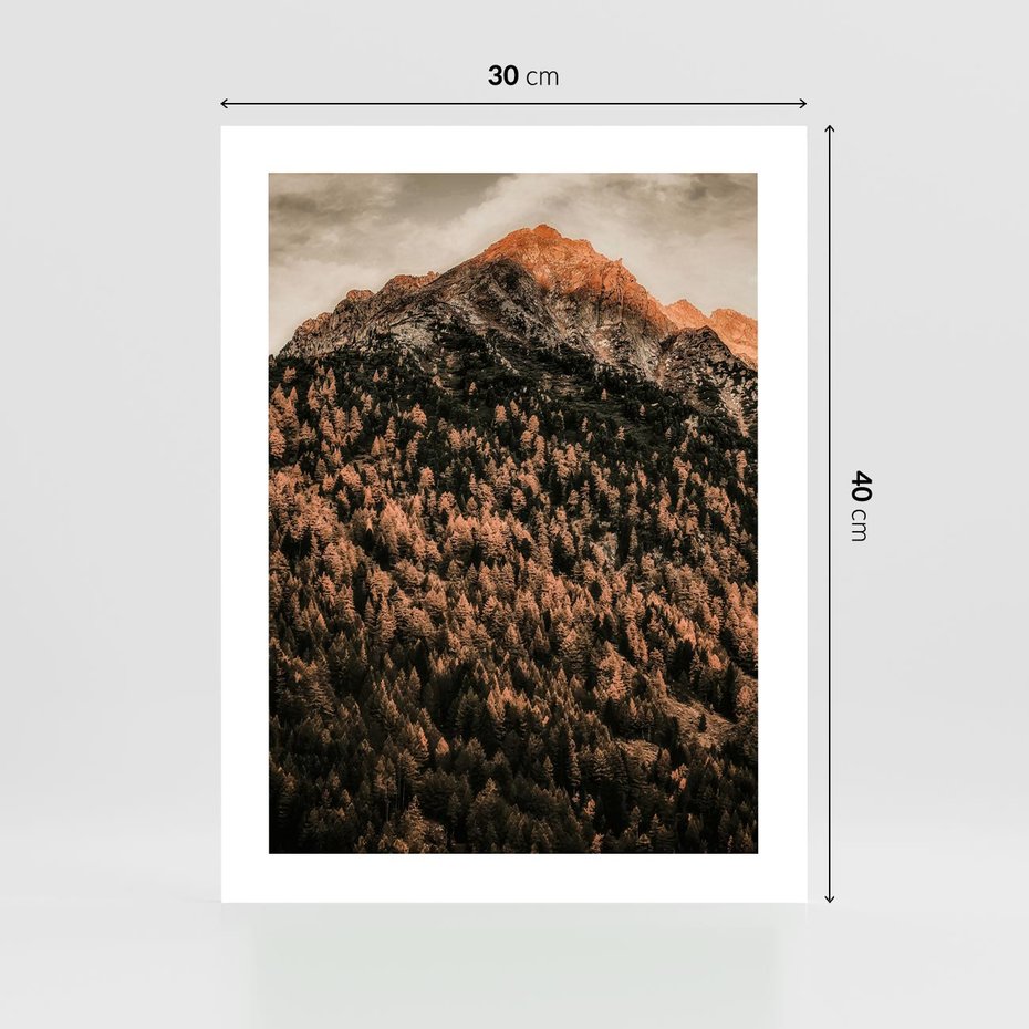 Plakat bez ramy 30x40 - Jesienna Godzina w Górach - góry, las w górach