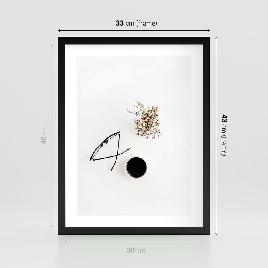 Plakat w ramie 30x40 - Codzienne Radości - kompozycja, bukiet - rama czarna