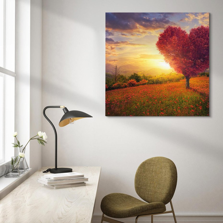 Obraz na płótnie 30x30 - serce natury - drzewo, serce