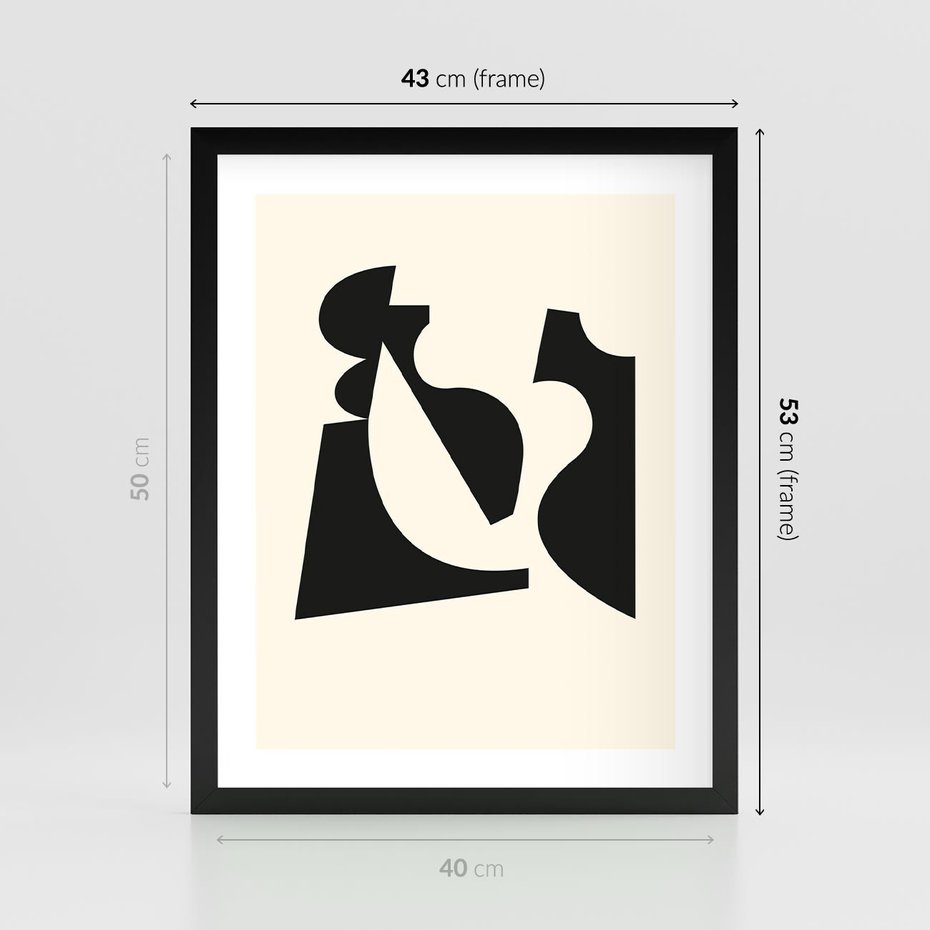 Plakat w ramie 40x50 - Tajemnicze Spektrum - abstrakcyjne kształty, geometria - rama czarna