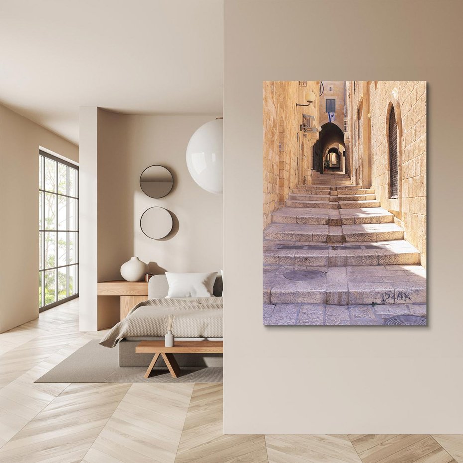 Obraz na płótnie 80x120 - miasto w innej odsłonie - uliczka, perspektywa