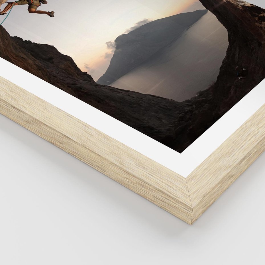 Plakat w ramie 50x70 - Wspinaczka na Wysokie Góry - wspinaczka, góry - rama drewno