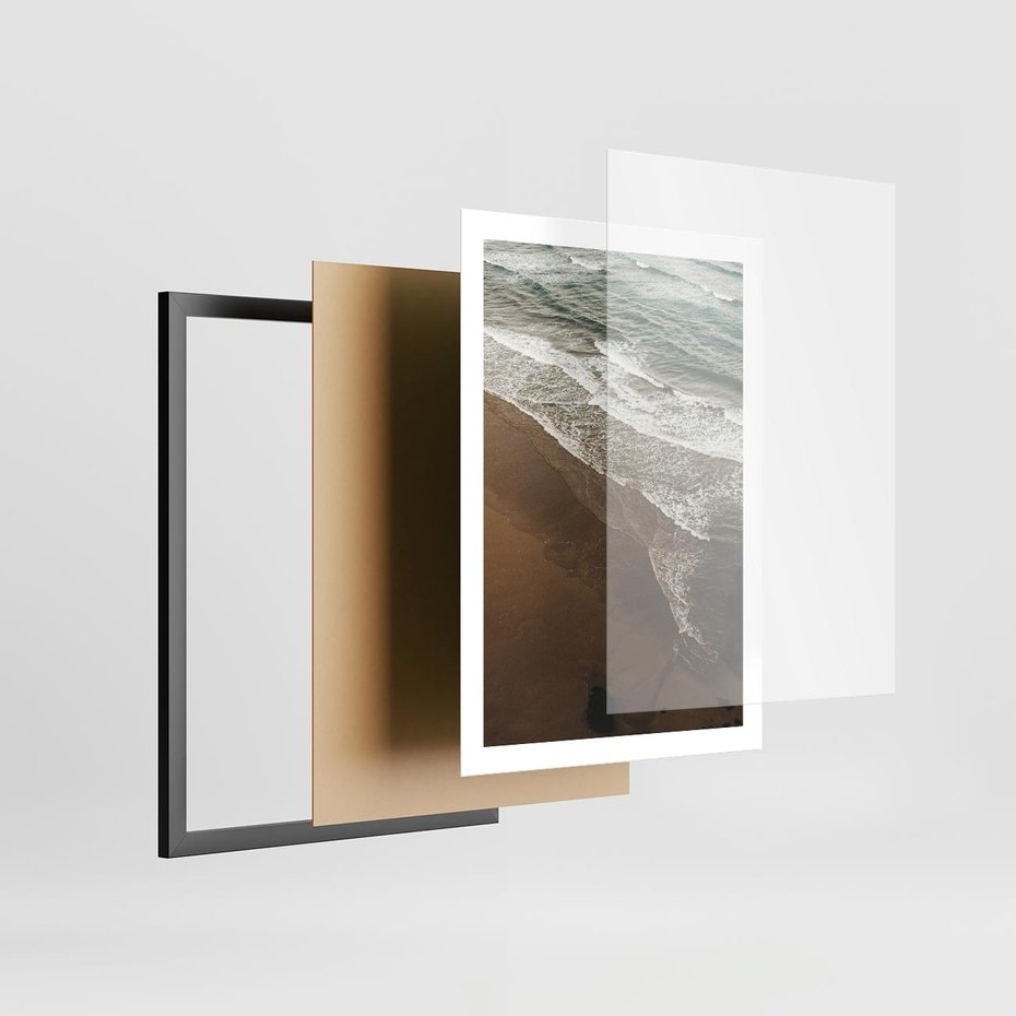 Plakat w ramie 50x70 - Spokój nad plażą - plaża, morze - rama czarna