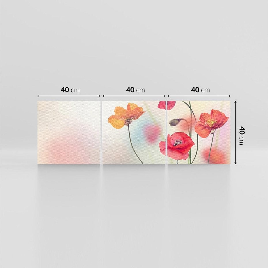 Obraz na płótnie 120x40 - Urok natury - kwiaty, akwarela