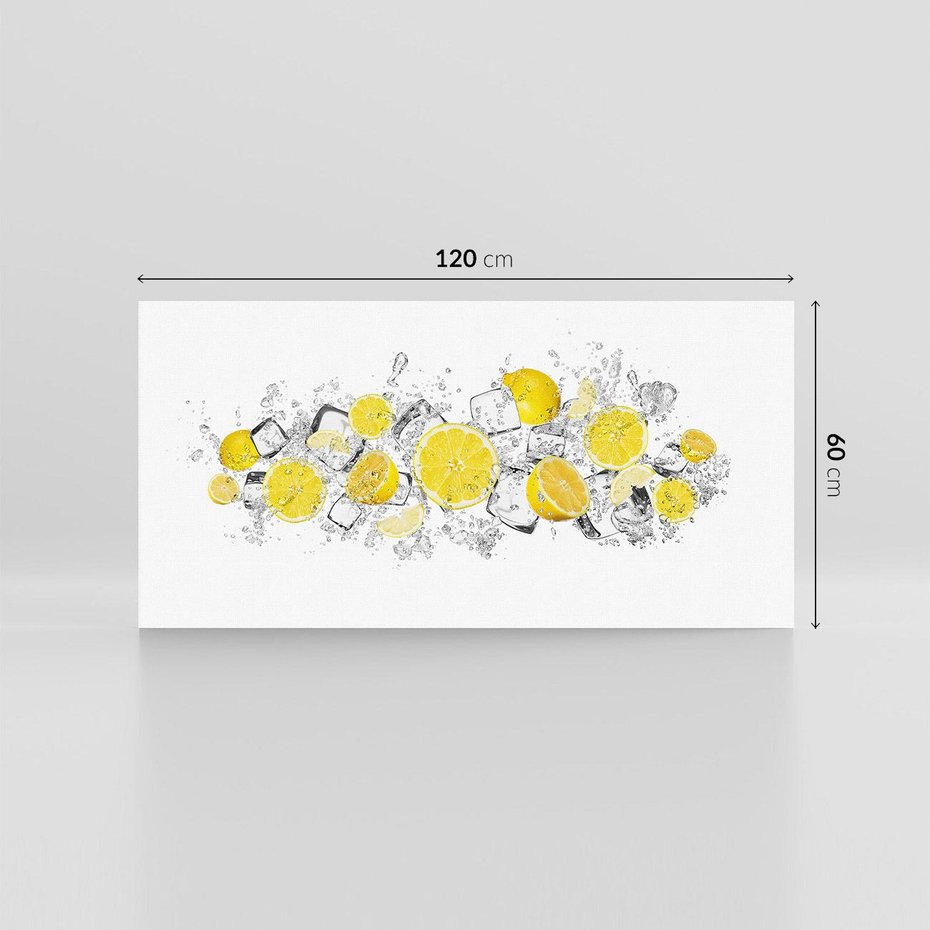 Obraz na płótnie 120x60 - Odkryj świeżość - lód, cytryny