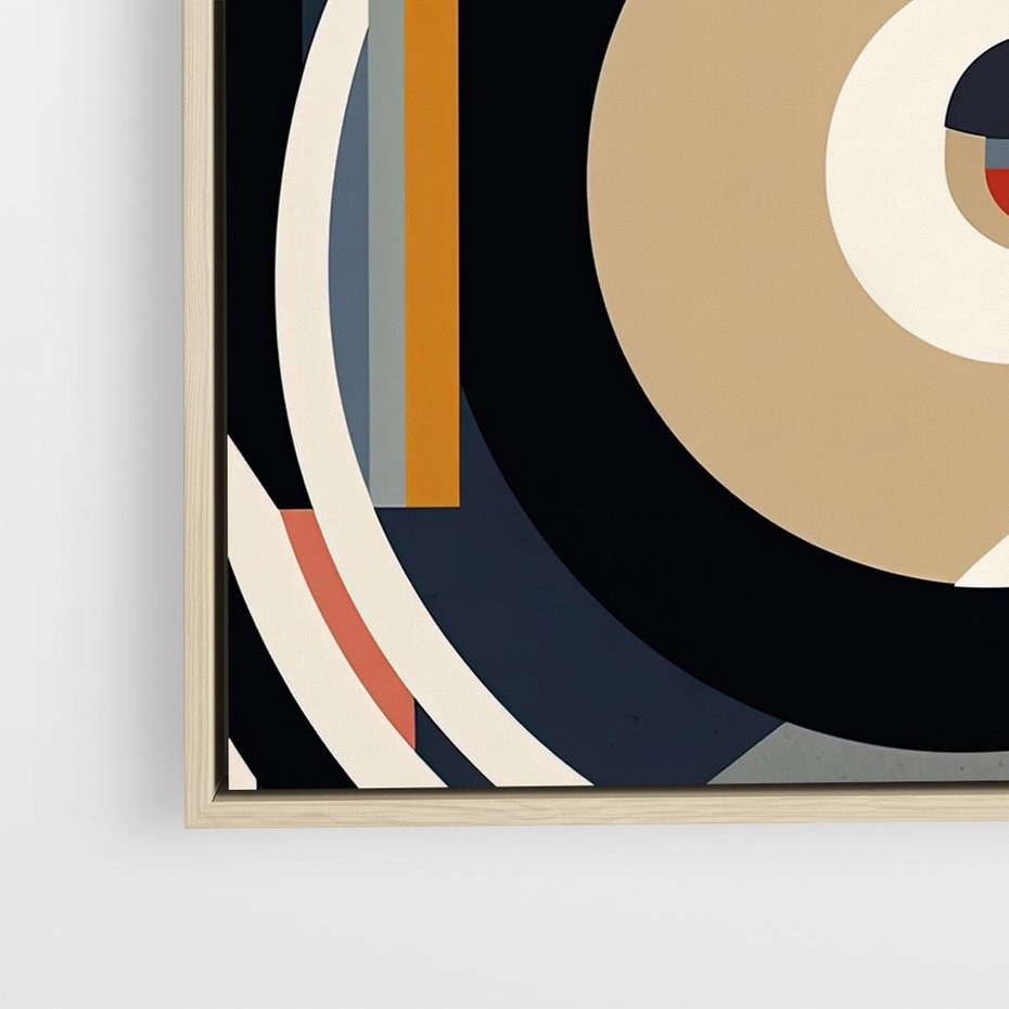 Obraz w ramie 80x80 - Wibracje Marzeń - abstrakcyjny obraz, geometryczne koła - rama drewno