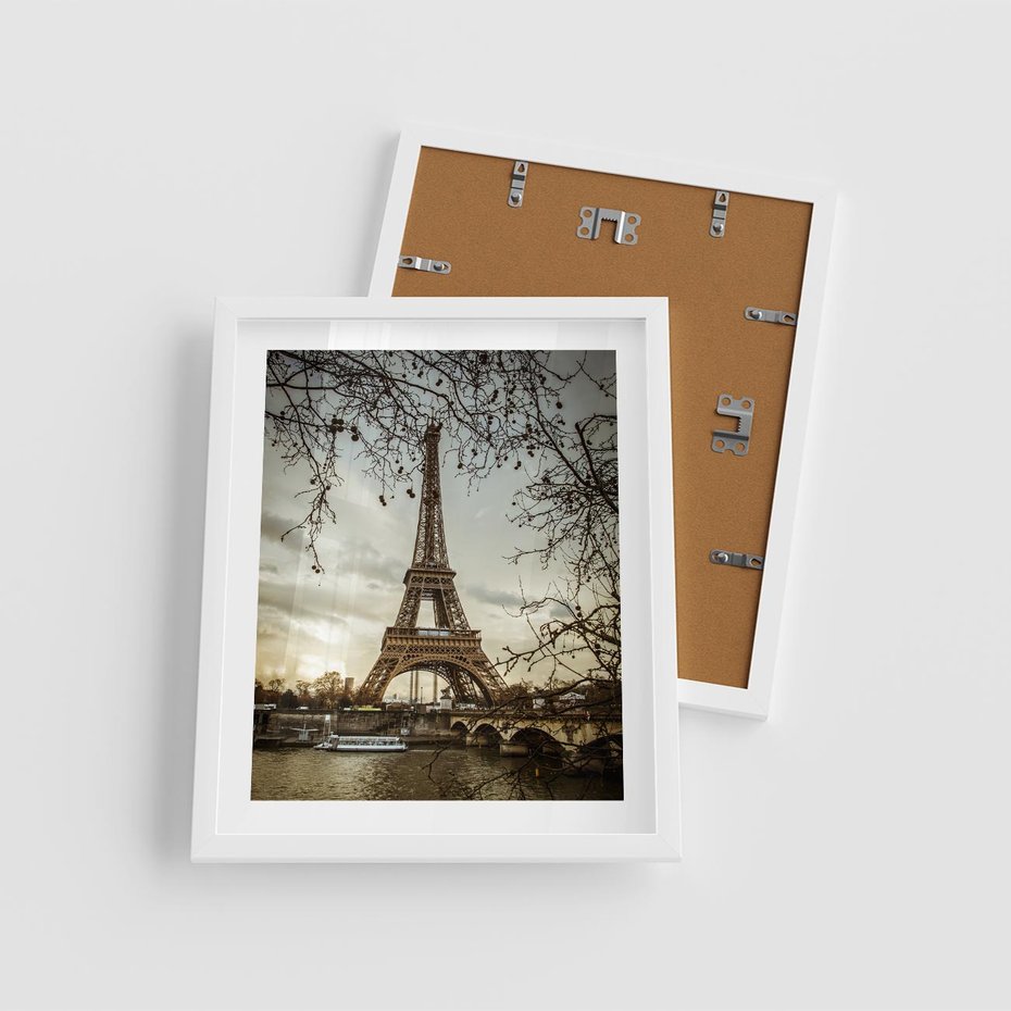 Plakat w ramie 40x50 - Uroczystość w Paryżu - Paryż, wieża - rama biała