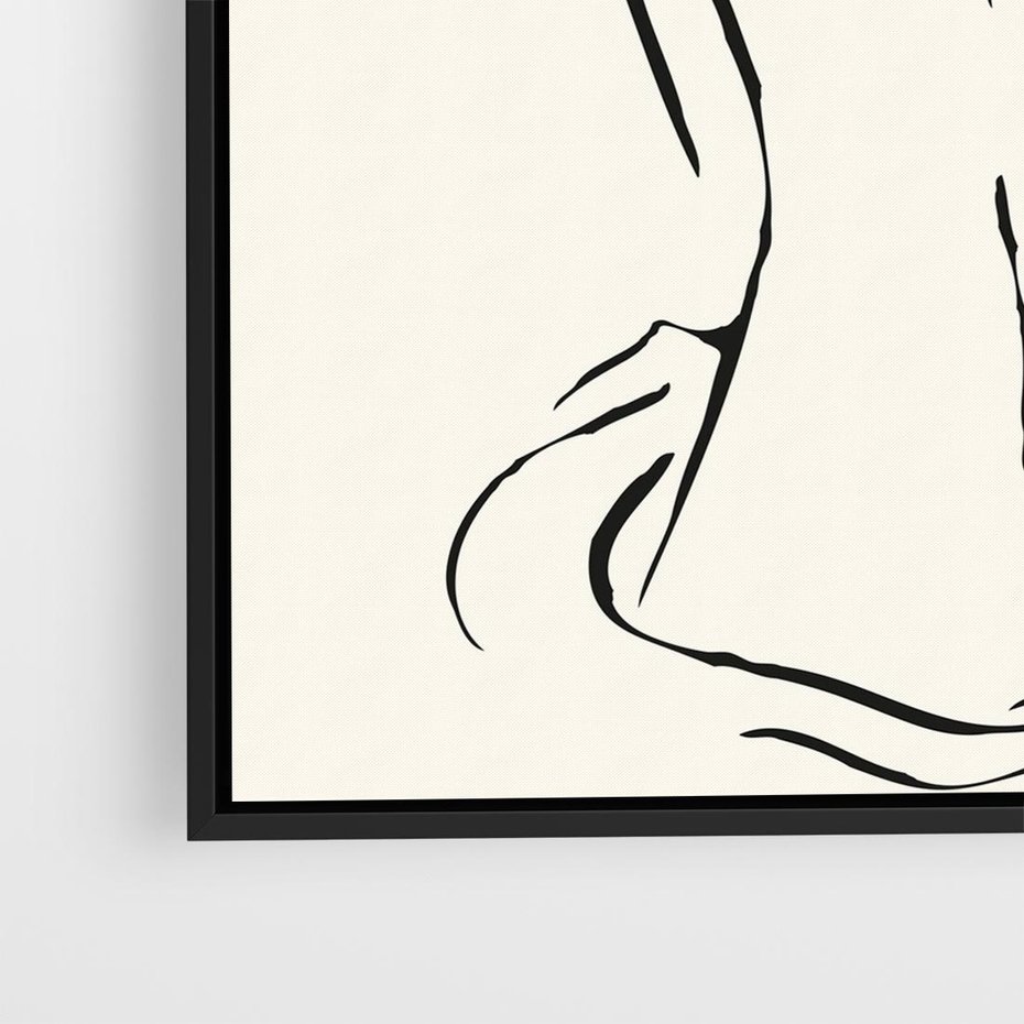 Obraz w ramie 50x50 - Migotliwa Symfonia - kobieta akt, minimalizm - rama czarna