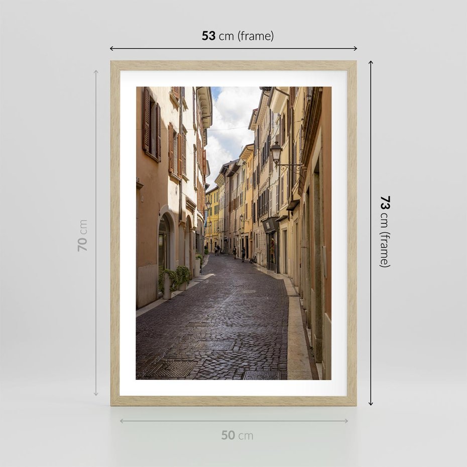 Plakat w ramie 50x70 - Magiczne widoki - uliczka, perspektywa - rama drewno