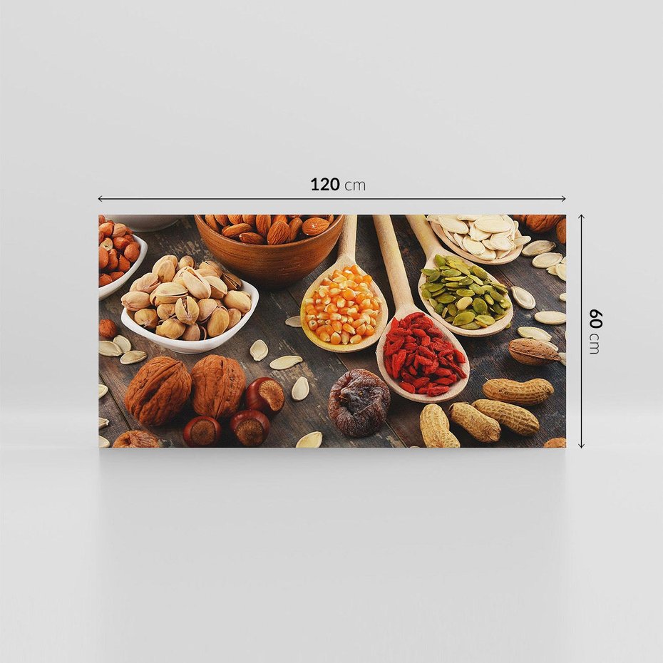 Obraz na płótnie 120x60 - Szlachetne smaki kuchni - nasiona, bakalie