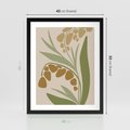 Plakat w ramie 40x50 - Minimalizm z Roślinami - nowoczesny plakat, roślinność - rama czarna